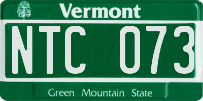 VT license plate NTC073