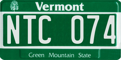 VT license plate NTC074