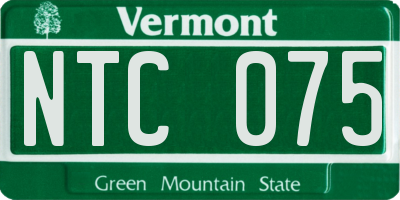 VT license plate NTC075