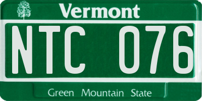 VT license plate NTC076