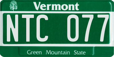 VT license plate NTC077