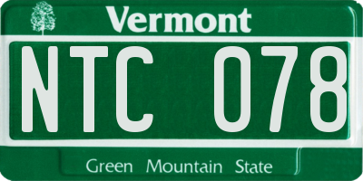 VT license plate NTC078