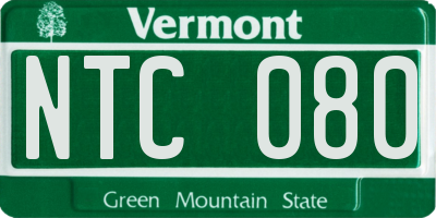 VT license plate NTC080