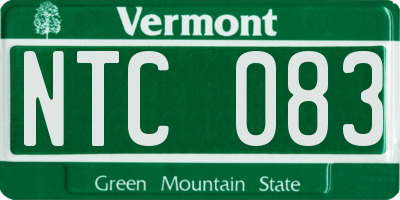 VT license plate NTC083