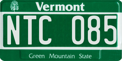 VT license plate NTC085