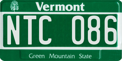 VT license plate NTC086