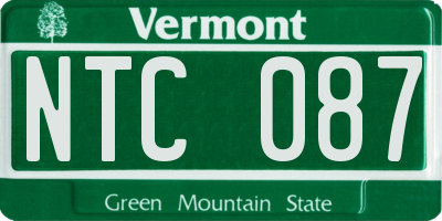 VT license plate NTC087
