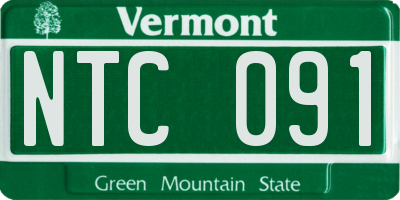 VT license plate NTC091