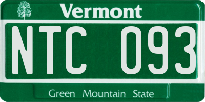 VT license plate NTC093