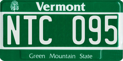 VT license plate NTC095