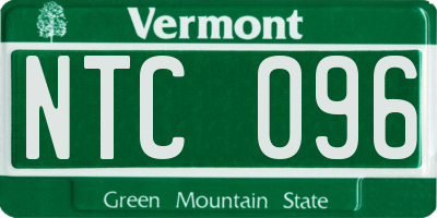 VT license plate NTC096