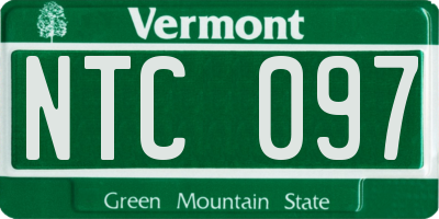 VT license plate NTC097