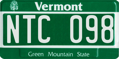 VT license plate NTC098