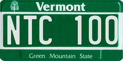 VT license plate NTC100