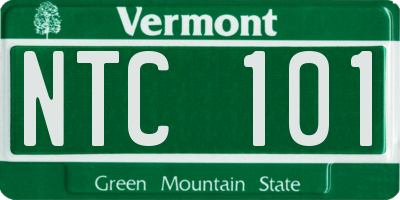 VT license plate NTC101