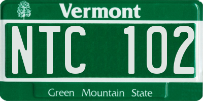 VT license plate NTC102