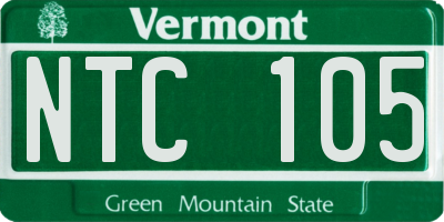 VT license plate NTC105