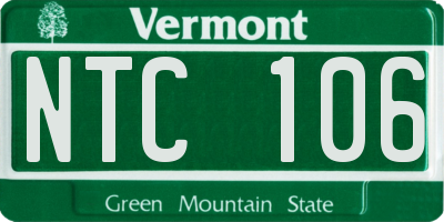 VT license plate NTC106