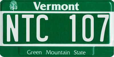 VT license plate NTC107