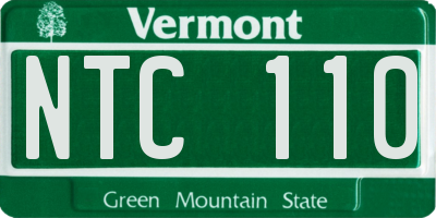 VT license plate NTC110