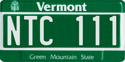 VT license plate NTC111