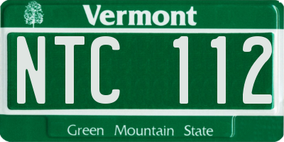 VT license plate NTC112