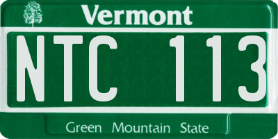 VT license plate NTC113