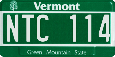 VT license plate NTC114