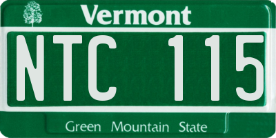 VT license plate NTC115