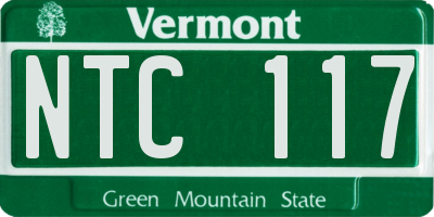 VT license plate NTC117