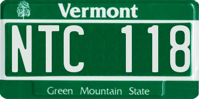 VT license plate NTC118
