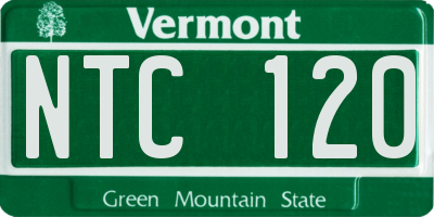 VT license plate NTC120