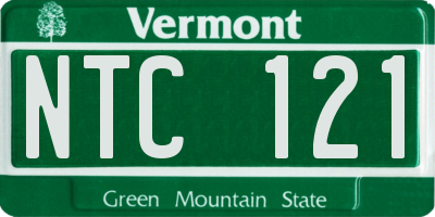 VT license plate NTC121