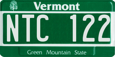 VT license plate NTC122