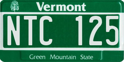 VT license plate NTC125