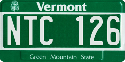 VT license plate NTC126