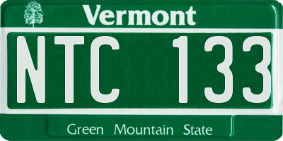 VT license plate NTC133