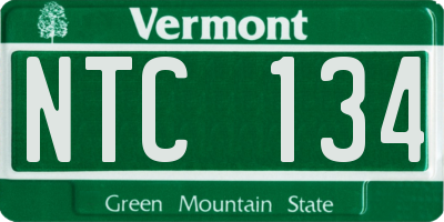 VT license plate NTC134