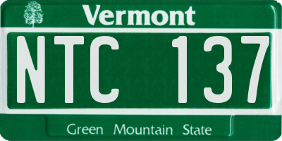 VT license plate NTC137