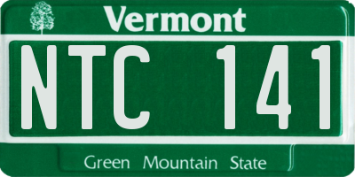VT license plate NTC141