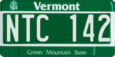 VT license plate NTC142