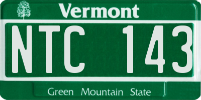 VT license plate NTC143