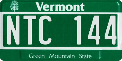VT license plate NTC144