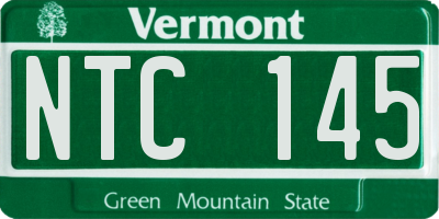 VT license plate NTC145