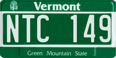 VT license plate NTC149