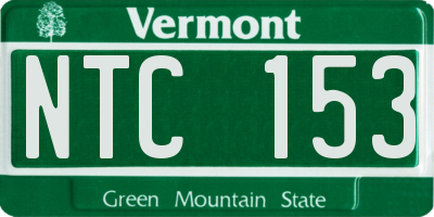 VT license plate NTC153