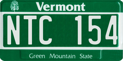 VT license plate NTC154