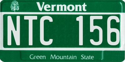 VT license plate NTC156