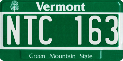 VT license plate NTC163