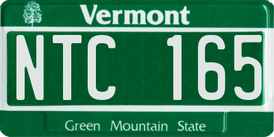 VT license plate NTC165